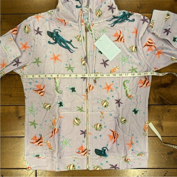NWT Hill House Lavender The Allie Zip Up in Sea Creatures size medium - Picture 3 of 5